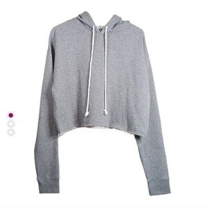 Woman’s L Wild Fable Grey Cropped Pullover Sweatshirt